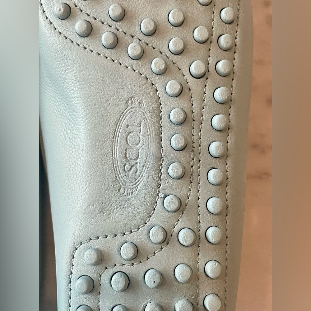 🚫SOLD🚫 Tod's Leather Driving Loafer, plain front, light blue, redyed, sz7 - Picture 7 of 15